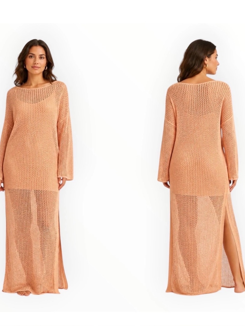 YFB (Young Fabulous and Broke) Orangey Coral Cotten Maxie Dress or swim cover